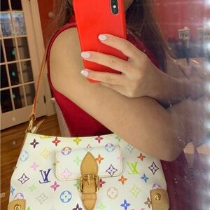 Louis Vuitton White Multicolor Monogram Shoulder Bag